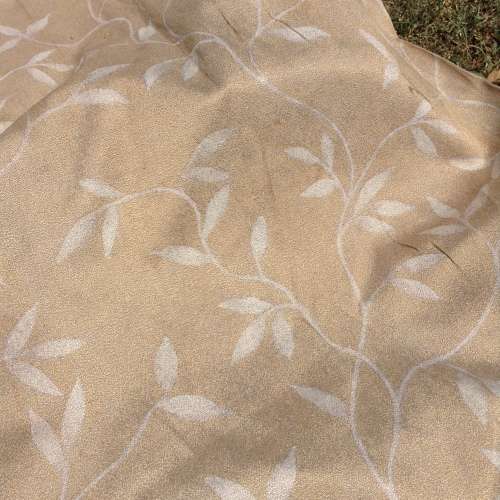 Gold and cream/beige tab vine design curtains