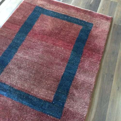 Maroon with pinkish tones blue boarder Gabbeh sholly Persian