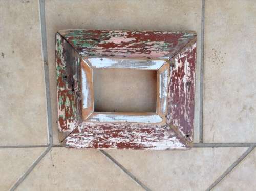 shabby chic red and green frame