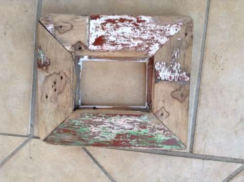 shabby chic red and green frame