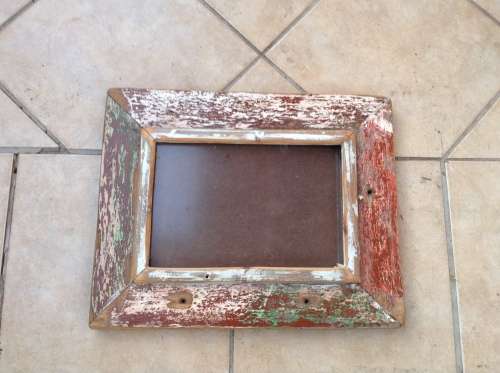 shabby chic red and green frame