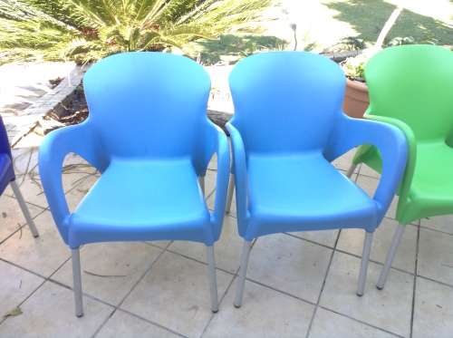 colorful plastic outdoor chairs
