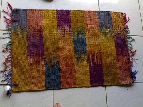 Devine Bright Multi Coloured door type Rug, kelim/ jute( its reversiable too)