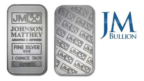 Lot of 5 Johnson Matthey 1 Ounce 999 fine Silver bars