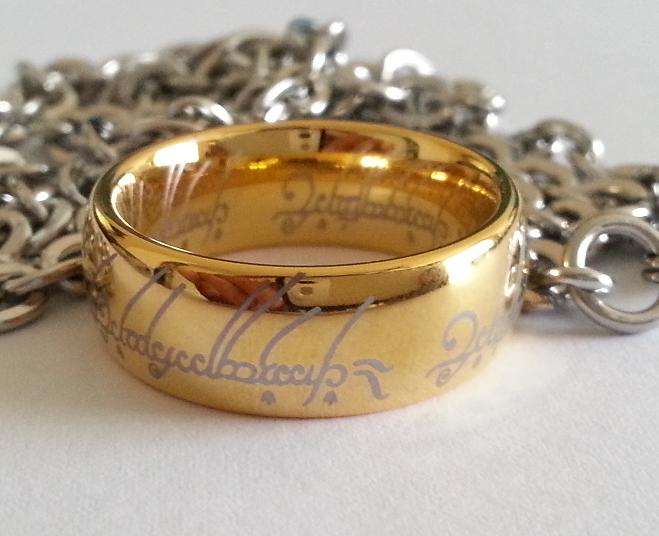 Lord of the Rings The One Ring Golden Tungsten Pendant or Ring