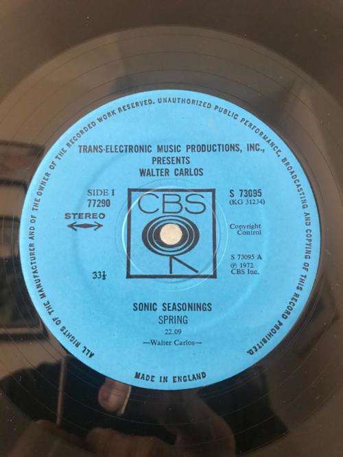 WALTER CARLOS - Sonic Seasonings (1972) DOUBLE LP UK CBS