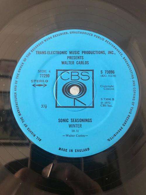 WALTER CARLOS - Sonic Seasonings (1972) DOUBLE LP UK CBS