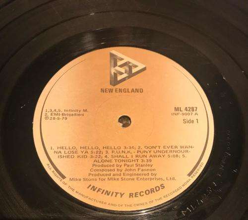 NEW ENGLAND (Paul Stanley KISS) - New England (LP) SA Press 1979 Infinity Records