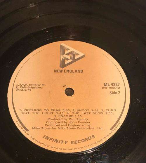 NEW ENGLAND (Paul Stanley KISS) - New England (LP) SA Press 1979 Infinity Records