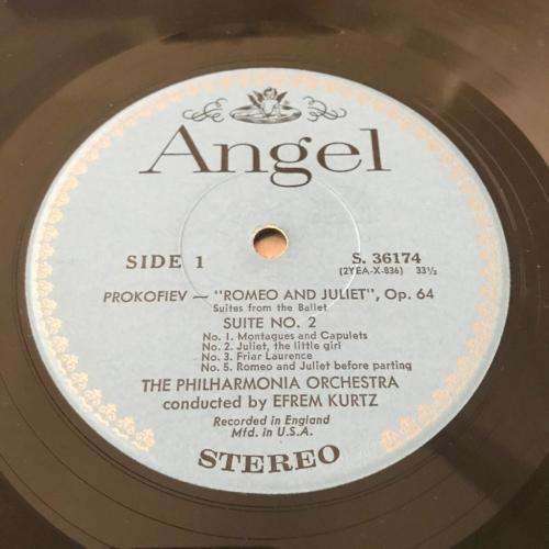 ROMEO & JULIET ~ Sergei Prokofiev - Efrem Kurtz & the Philharmonia Orchestra (LP) Angel USA 1960's