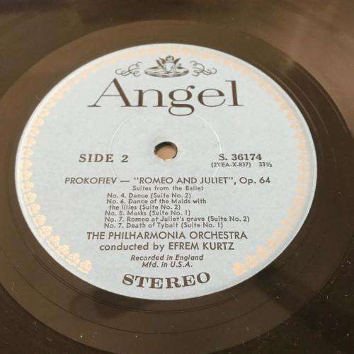 ROMEO & JULIET ~ Sergei Prokofiev - Efrem Kurtz & the Philharmonia Orchestra (LP) Angel USA 1960's
