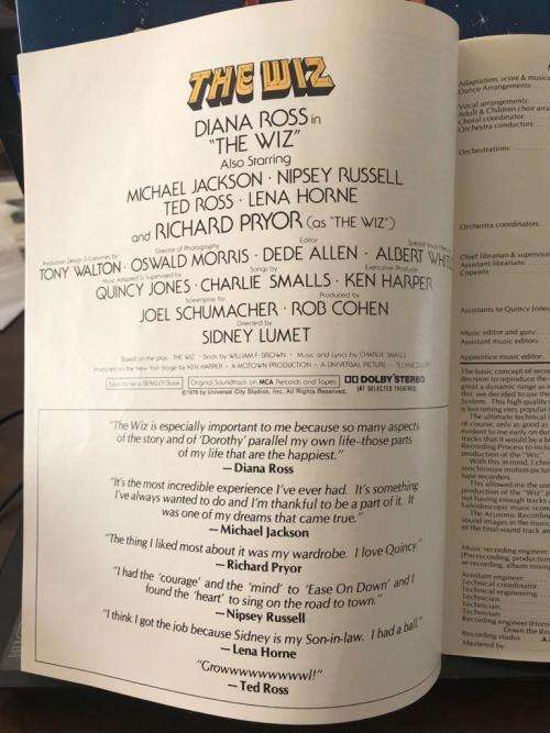 MICHAEL JACKSON DIANA ROSS + OTHERS ~ THE WIZ ~ (DOUBLE LP) 1978 STELLAR MUSICIANS USA PRESS