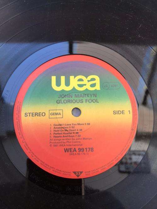 JOHN MARTYN Ft. Eric Clapton Phil Collins ~ GLORIOUS FOOL (1981) LP WEA Germany