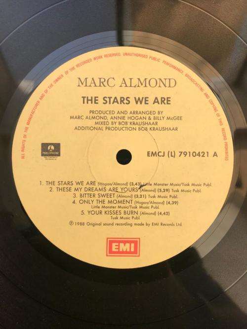 MARC ALMOND ~ THE STARS WE ARE (LP) SA Press 1988 EX/EX+