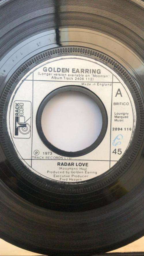 GOLDEN EARRING  ~ 1973 7 SINGLE 45 RPM ~ RADAR LOVE / JUST LIKE VINCE TAYLOR