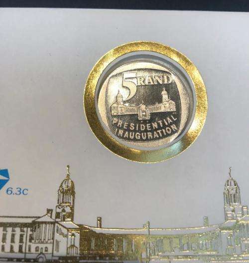 3 X MANDELA INAUGURATION FDC 6.3C WITH ISSUED R5 - AS ISSUED BY P.O. NOT TAMPERED WITH