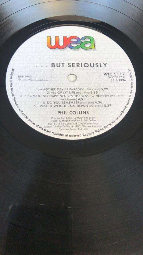 PHIL COLLINS - ... BUT SERIOUSLY (LP) SA PRESS 1989 WEA RECORDS