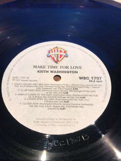 KEITH WASHINGTON - MAKE TIME FOR LOVE (LP)  SA Press 1991 TUSK / WEA / WB