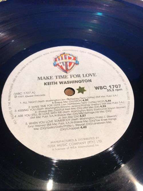 KEITH WASHINGTON - MAKE TIME FOR LOVE (LP)  SA Press 1991 TUSK / WEA / WB