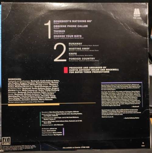 ROCKWELL ~ Somebody`s Watching Me (LP) SA PRESS 1984 EX ~ Kennedy William Gordy