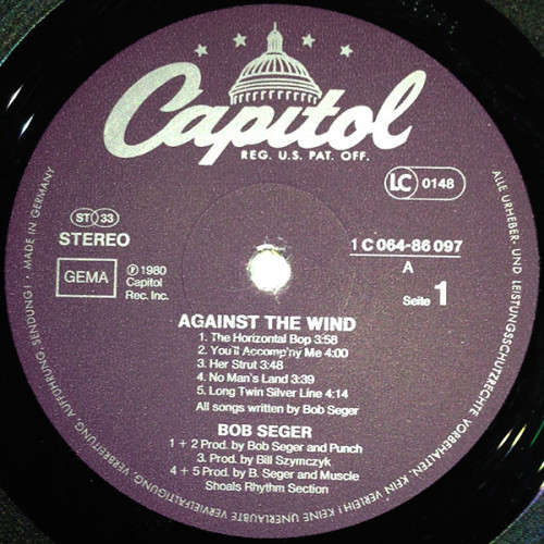 BOB SEGER + THE SILVER BULLET BAND - AGAINST THE WIND (LP) GERMANY 1980