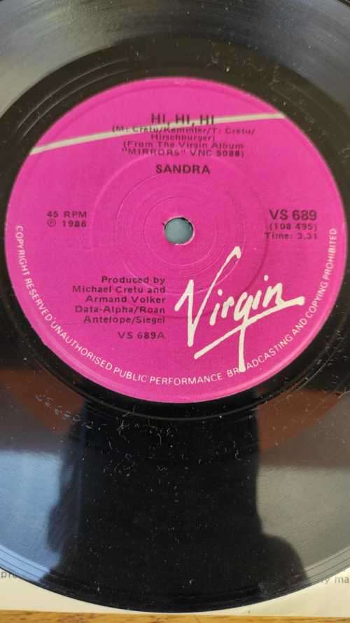 SANDRA - HI! HI! HI! (7 SINGLE 45) SA PRESS 1986 EX+
