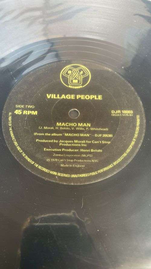VILLAGE PEOPLE - SAN FRANCISCO / MACHO MAN 12` SINGLE (LP) UK PRESS 1978