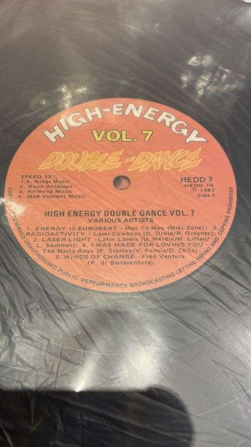 HIGH-ENERGY 80 MINUTES NON-STOP VOL.7 ITALO DISCO (LP) SA 1987 - VG+/EX CONDITION