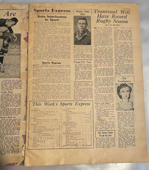 1947 SPORTS EXPRESS TABLOID NEWSPAPER - Original Edition From 26 Feb 1947 Complete