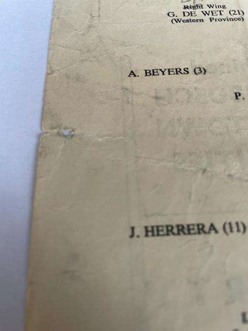 1956 RARE STELLENBOSCH + CAPE TOWN UNI COMBINED vs NEWPORT, WALES played at NEWPORT WALES 9 FEB 1956