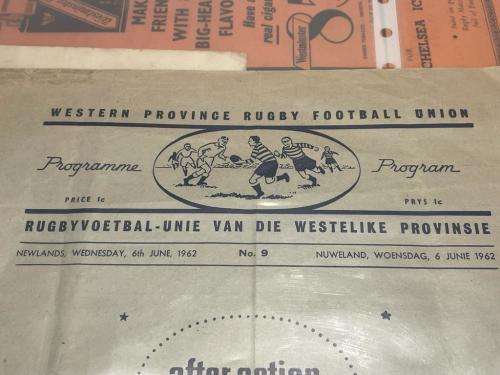 1962 RARE SOUTHERN UNIVERSITIES vs BRITISH LIONS RUGBY PROGRAMME 6 JUNE 1962