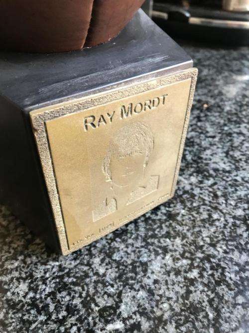 RUGBY MEMORABILIA ITEM - RUGBY BALL LEGENDS BELLS WHISKY DECANTER RAY MORDT LIMITED EDITION OF 300