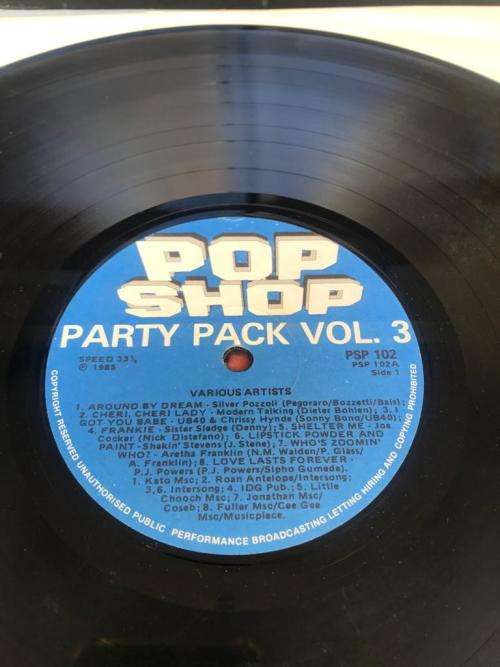 POP SHOP PARTY PACK VOL 3 - Original Artists (1980`S CLASSICS) (LP) SA 1985 VG/VG+