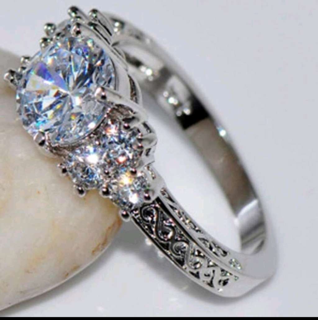 1PC Diamond Ring For Women Engagement Promise Wedding Band Jewelry