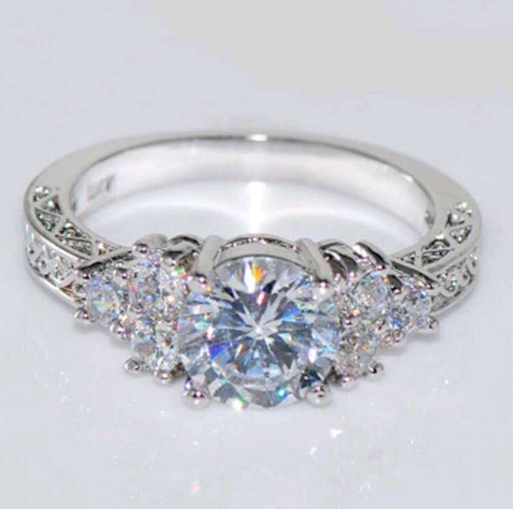 1PC Diamond Ring For Women Engagement Promise Wedding Band Jewelry