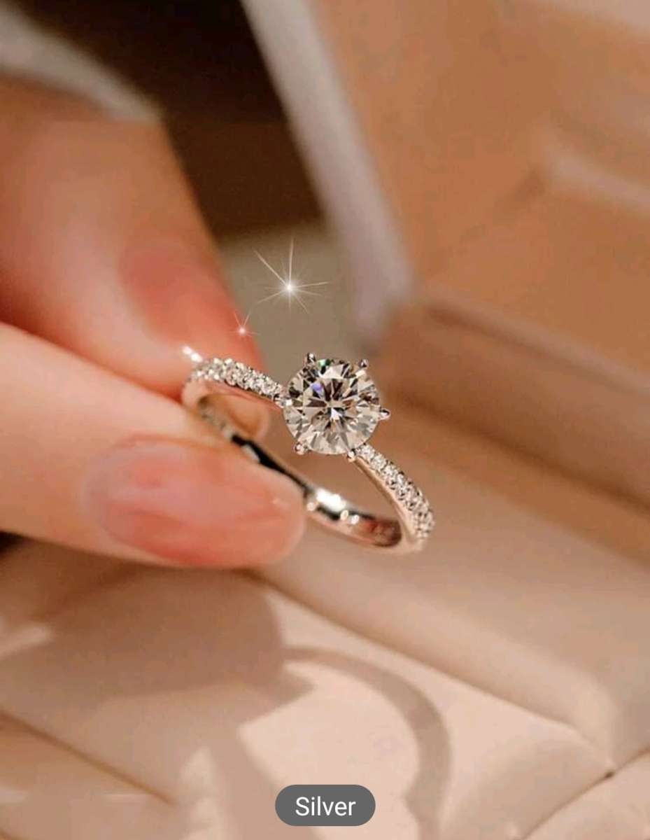 Silver Cubic Zirconia Engagement Ring