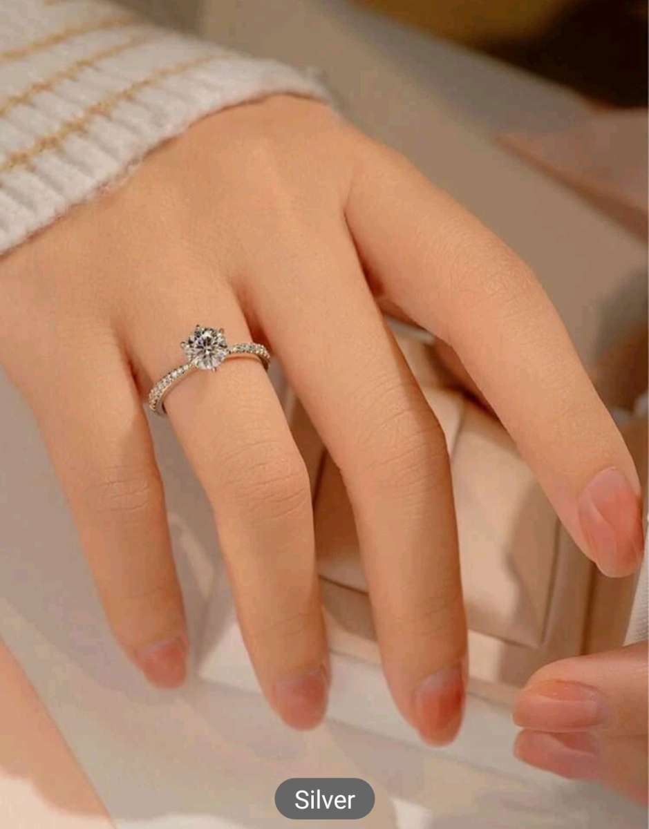 Silver Cubic Zirconia Engagement Ring