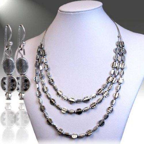 LEAP YEAR SPECIAL! -  SILVER MULTI-STRAND  NECKLACE & EARRING SET