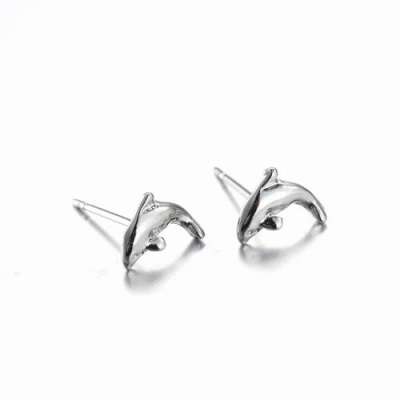 LOW LOW LOW STARTING PRICE. "Silver Dolphin" Kiddies Stud Earring - per pair