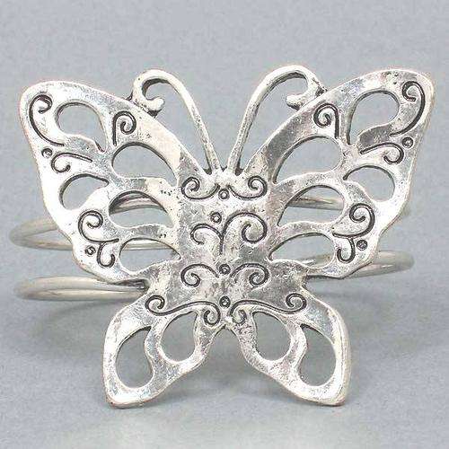 WHOLESALE PRICE - Beautiful Butterfly Hinged Bracelet in Silver