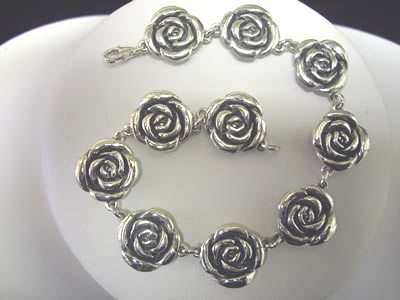 Tibetan silver Linked Rose Bracelet