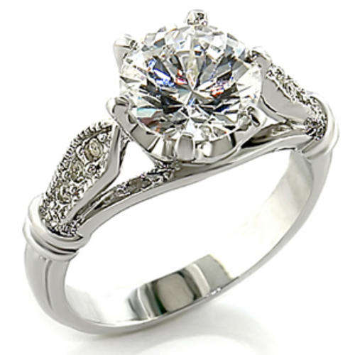 2 ct Clear CZ Silver Ring in Size 10
