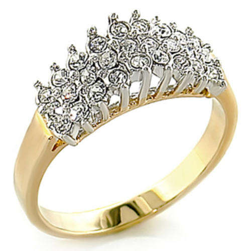 Clear Swarovski Gold Rhodium Ring in size 6