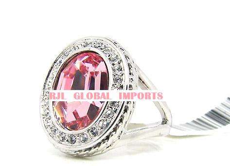 "NEW! GLAMOUR GIRL RANGE"  -  Pink Topaz Round Cut Crystal Ring in Size 6, 7 & 8 Only