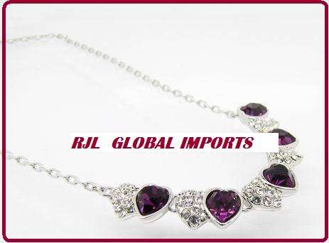 Luxury Item - Amethyst Swarovski Pendant Necklace