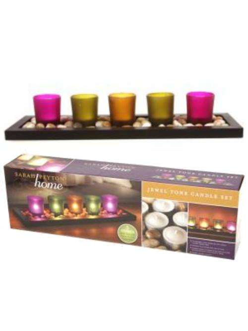 Sarah Peyton Candle Holder with Polished River Stones