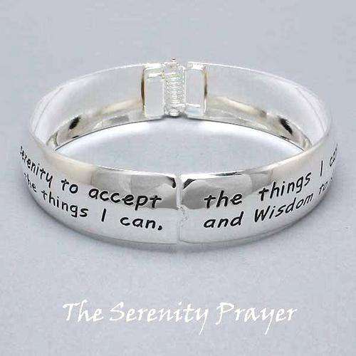 NEW ITEM - SERENITY PRAYER HINGED SILVER BRACELET