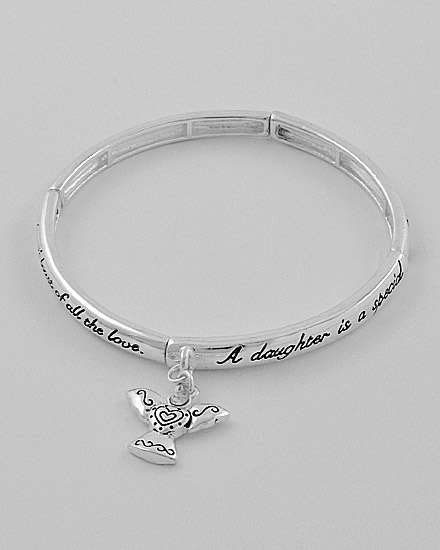 A Daughters Blessing - Silver Stretch Bracelet.