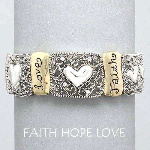 STRETCH BRACELET - FAITH,LOVE, HOPE ...