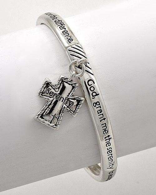 NEW ITEM - SERENITY PRAYER STRETCH SILVER BRACELET
